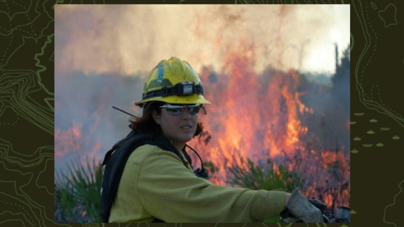 Miranda on a prescribed fire.