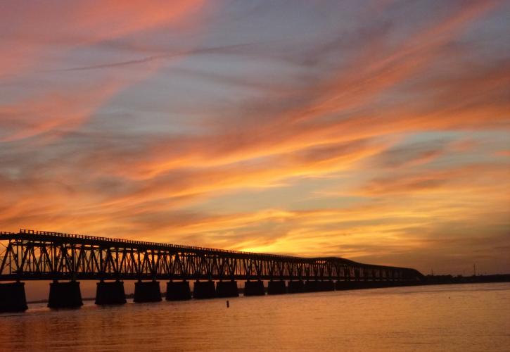 Sunset overlooking the Flagler-area bridge at Bahia Honda