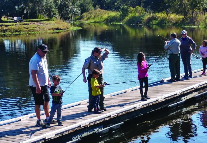 Children fishing at a Florida state park.