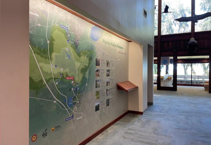 A map of the prairie as seen in the Visitor Center at the park.