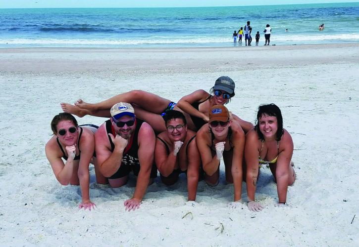 Group of visitors on the beach