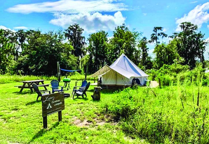 Fancy camping at Lake Louisa State Park.