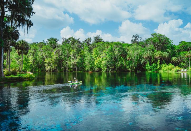 Kayaker paddling at Silver Springs State Park