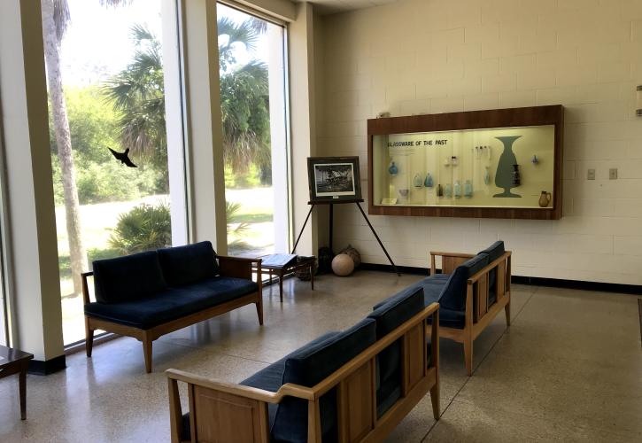 Modern style furniture inside the Cedar Key Museum