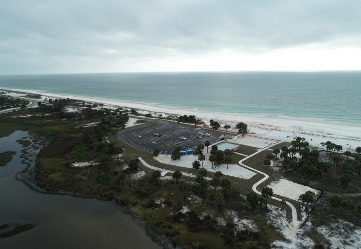 Aerial view of the Gulf Breeze day use area.