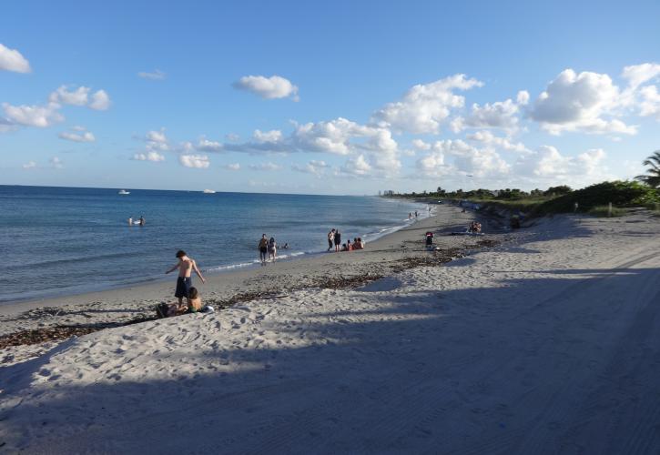 Swimming at the beach