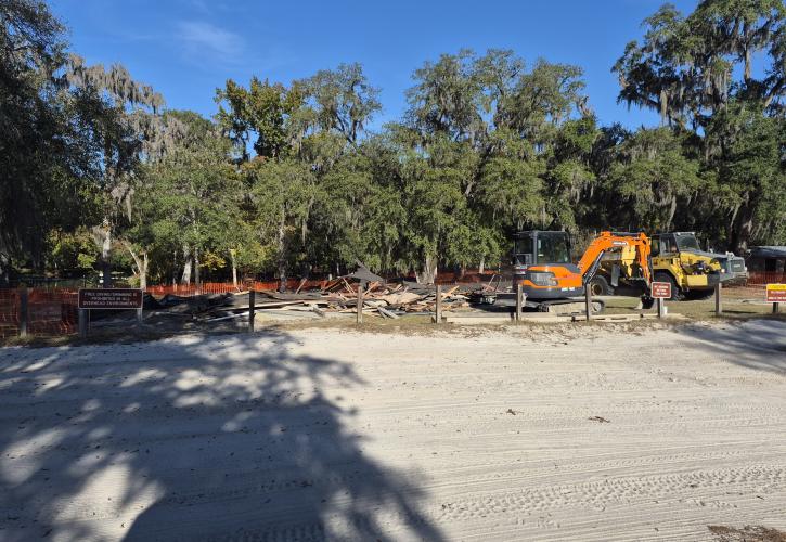 Construction at pavilion 2