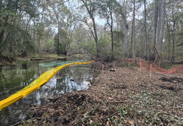 Construction at the canoe launch.