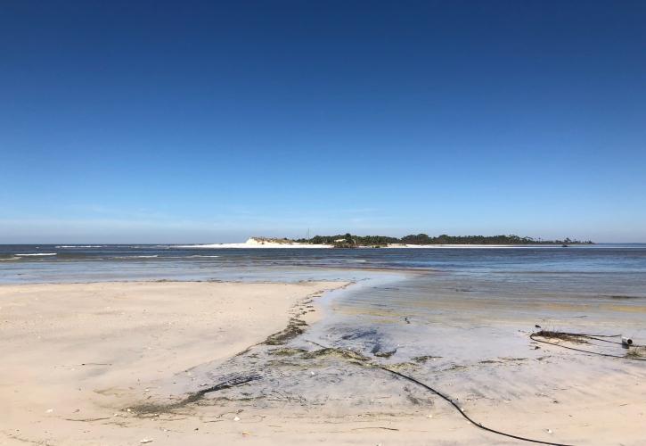 A view of the eroded shore at St. Joseph.