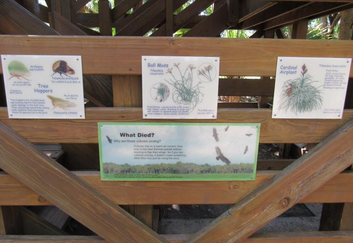 Plaques with information about nearby wildlife
