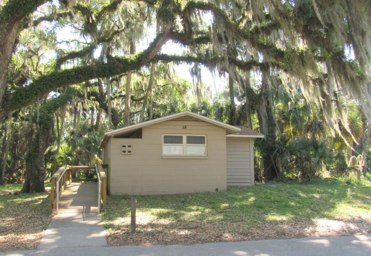 A view of the Lake Pavilion Bathroom as seen from the street