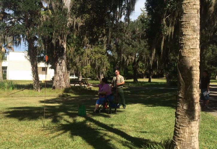 Visitor at Crystal River Archaeological State Park