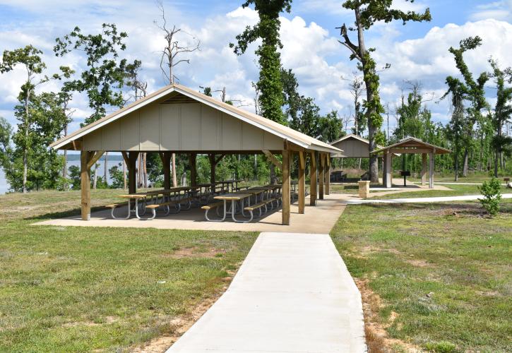 The Lakeview picnic pavilion at Three Rivers State Park. 