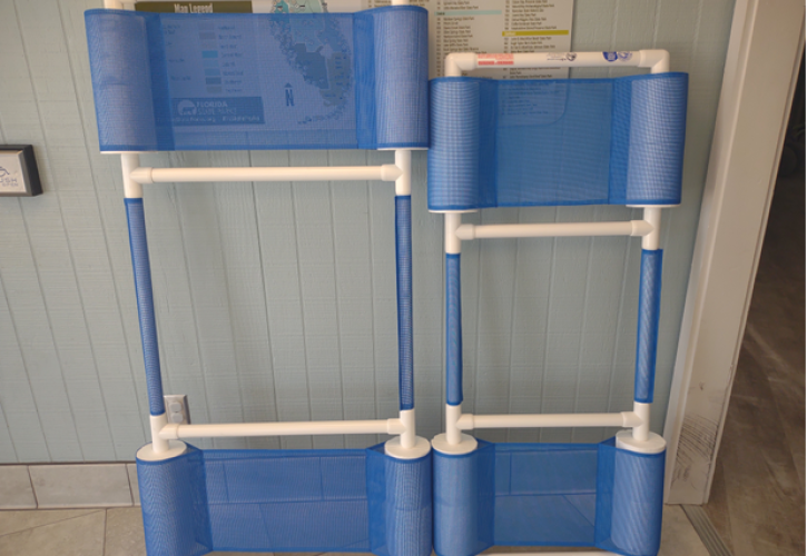 Board looking aqua floats.