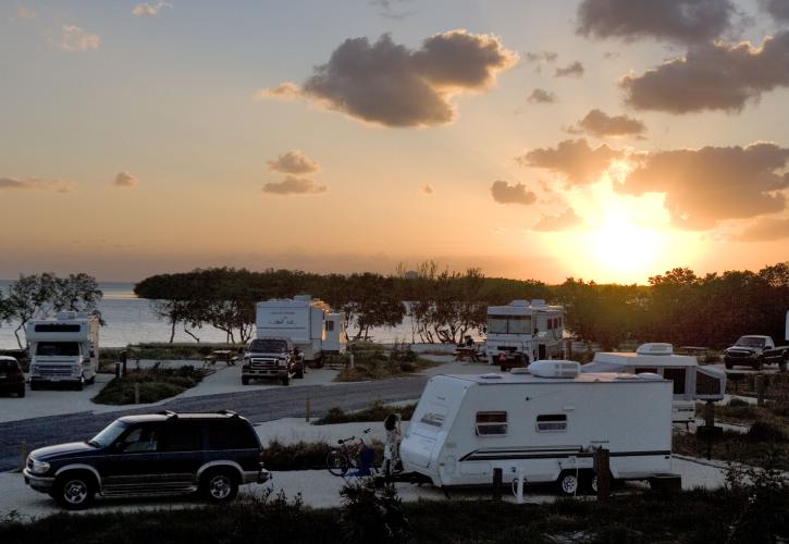 Campgrounds at sunset