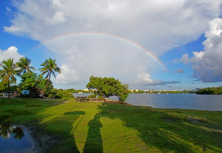 A rainbow over Oleta State Park