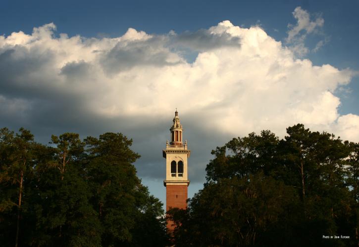 Stephen Foster Tower in Clouds
