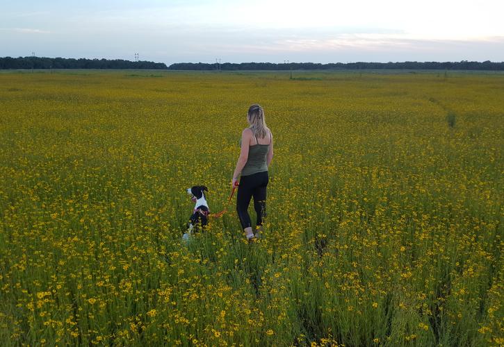 Standing in a field