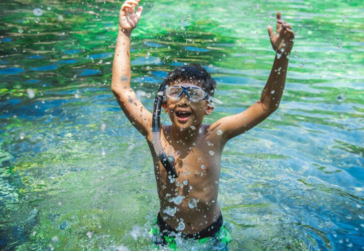 Boy enjoying Wekiwa Springs State Park