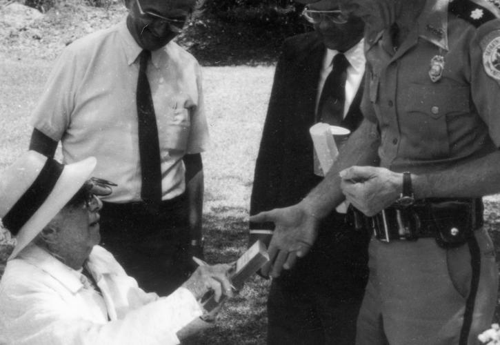 Marjory, at building naming ceremony, 1981. Courtesy of the State Archives of Florida.