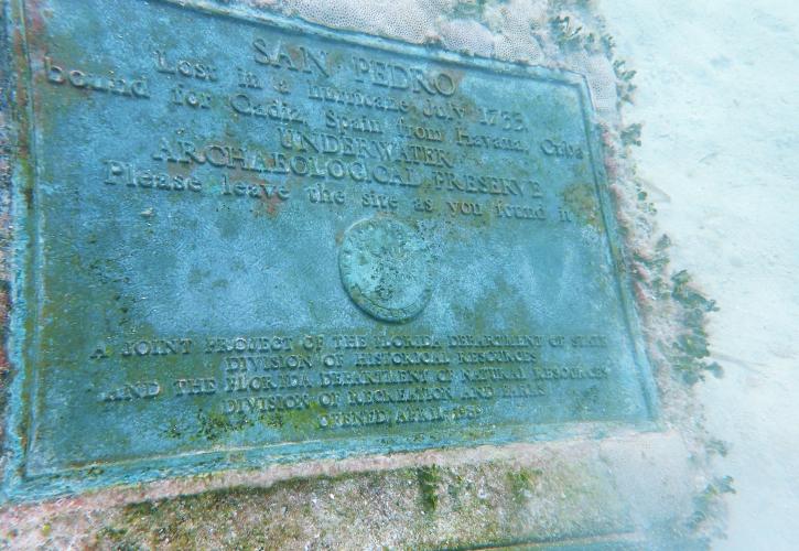close up of the site marker for the San Pedro