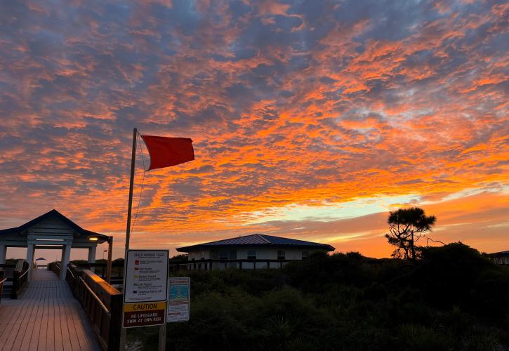 A photo of the sunset over Rish