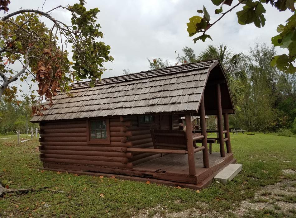 One of the small cabins at Oleta River State Park.