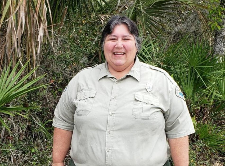Park Ranger Mona Russell smiling at the camera