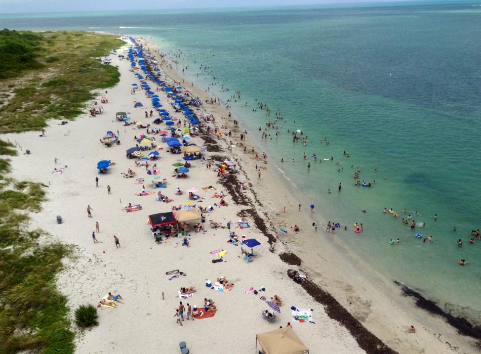 Bill Baggs Beach View of Visitors