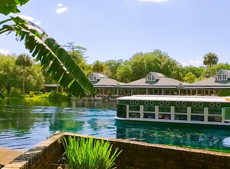 Visitors enjoy the glass-bottom boat tour at Silver Springs State Park.