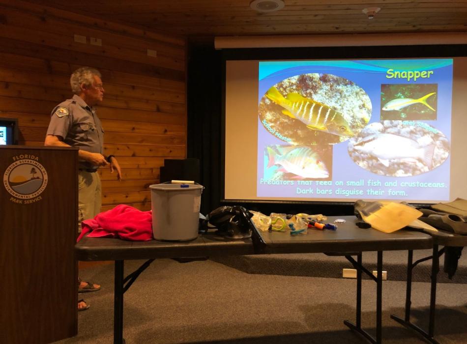 Bruce Kay working in the Nature Center.