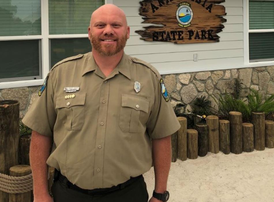 Anastasia State Park Ranger David Hardy smiling for the camera