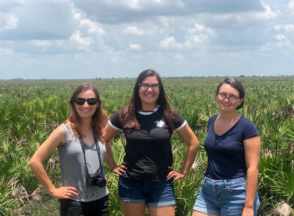 Kissimmee Prairie Preserve's Florida Grasshopper Sparrow Team smiling for the camera