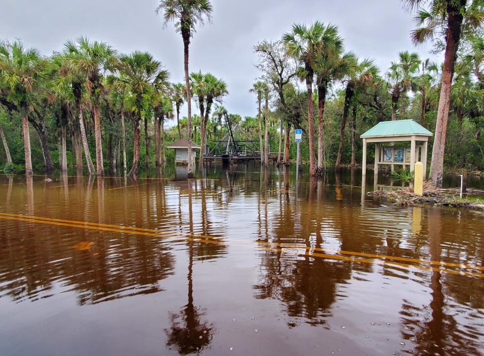 flood water at the Bay City Walking Dredge