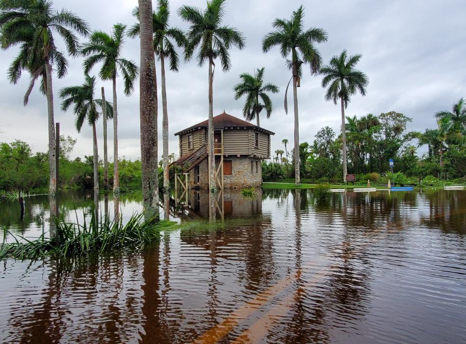 Hurricane Ian flood water at the Blockhouse