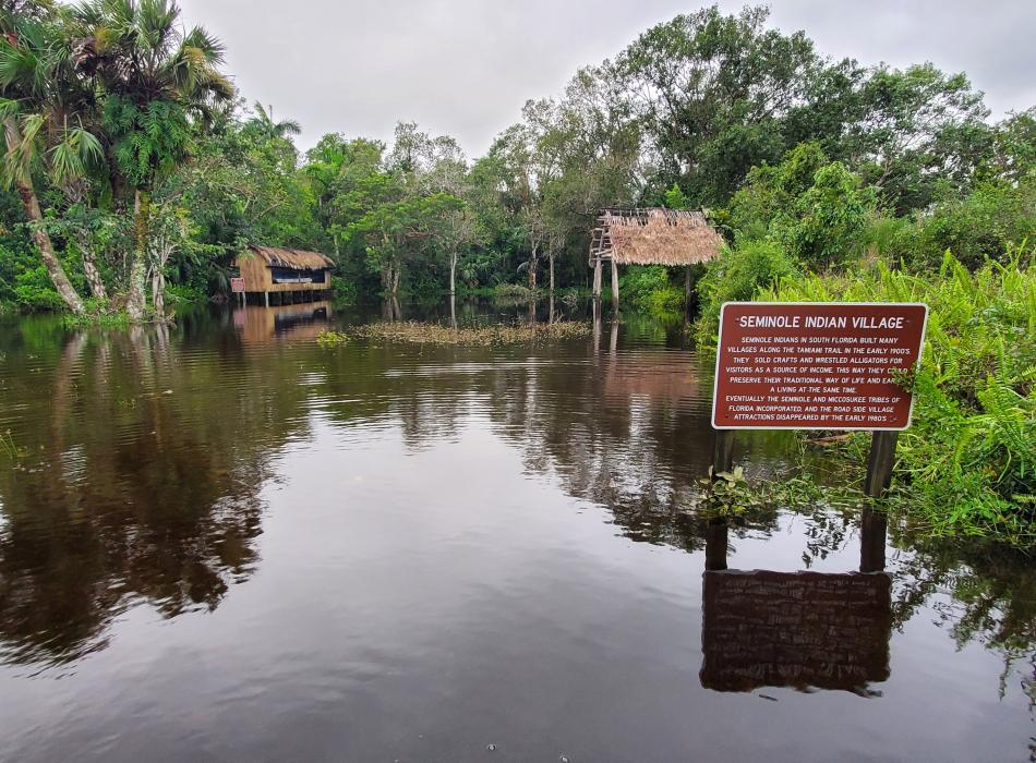 Hurricane Ian flood water at the park Indian Village
