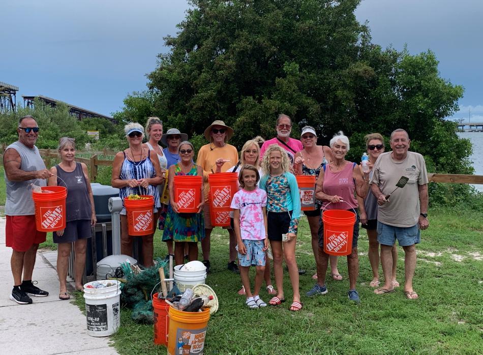 Volunteers at International Coastal Cleanup Day