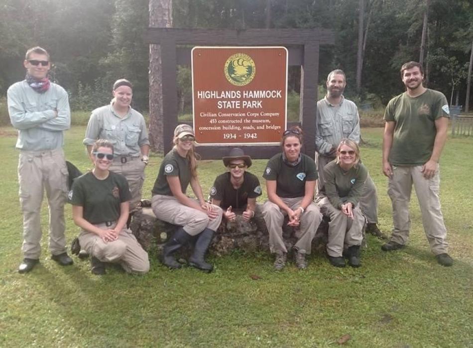 A group of FLCC members at Highlands Hammock State Park.