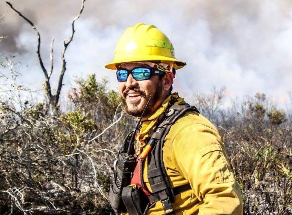 Anthony Vera at a prescribed fire
